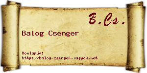 Balog Csenger névjegykártya